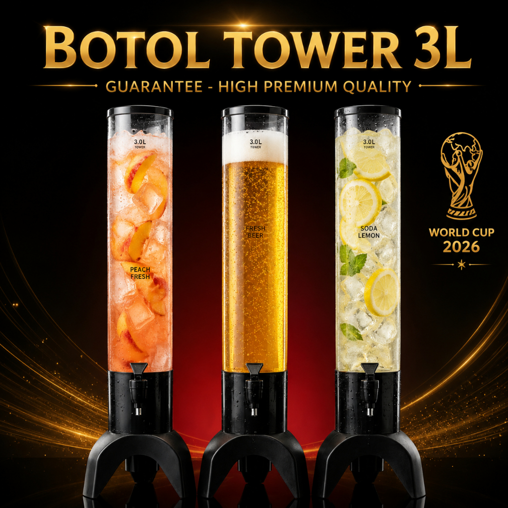 BERGARANSI BOTOL TOWER 3 LITER KUALITAS PREMIUM GARANSI 1 BULAN DENGAN LAMPU LED / BOTOL TOWER PIALA