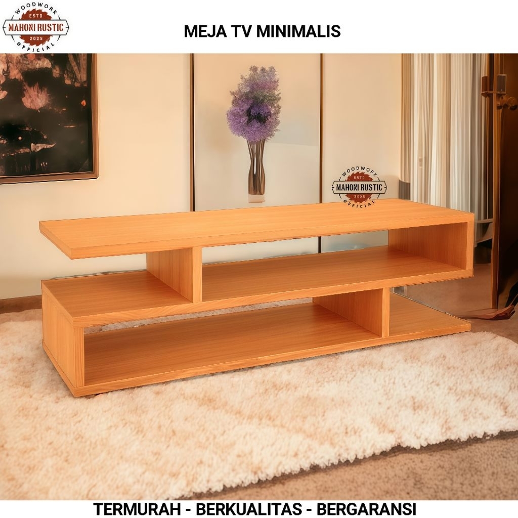MEJA TV MININALIS rak tv kayu stand tv meja kayu MAHONI RUSTIC