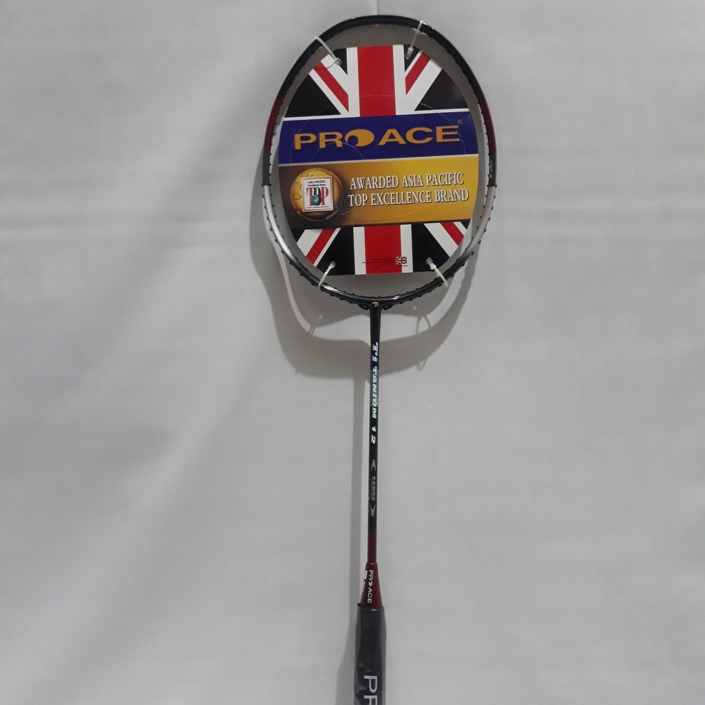 Raket Original Pro Ace Titanium 12 Bonus Komplit Badminton