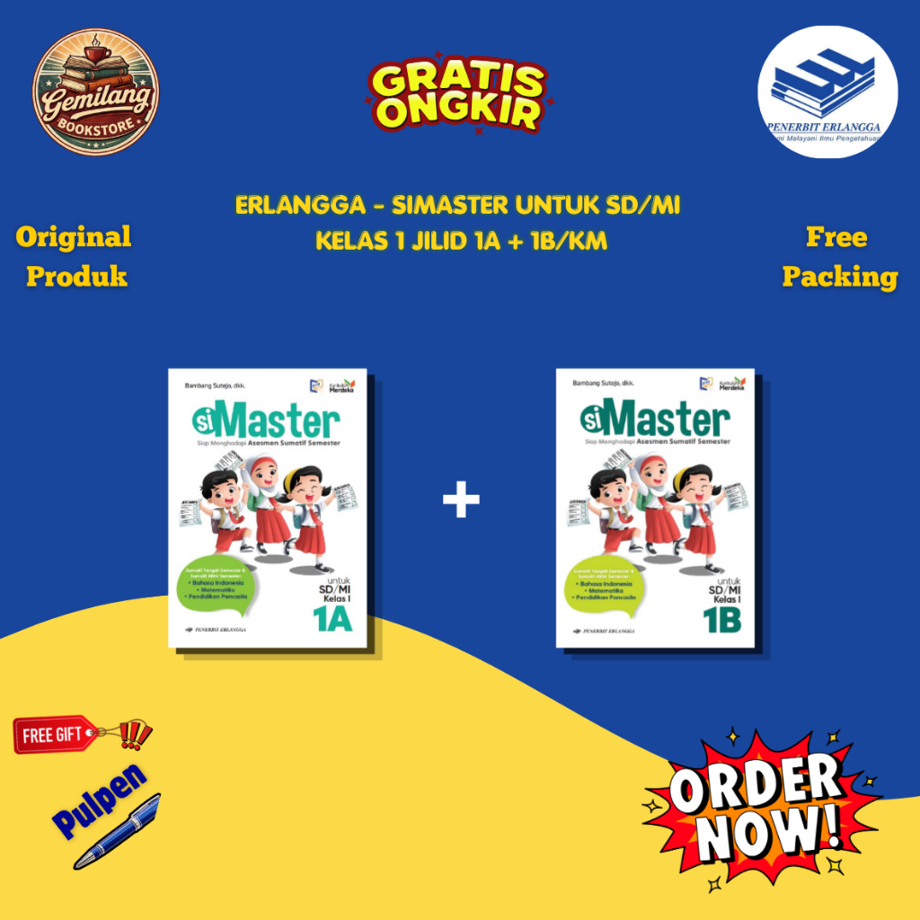 ERLANGGA - SIMASTER UNTUK SD/MI KELAS 1 JILID 1A + 1B/KM