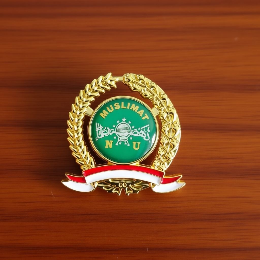 [ Terlaris ] Pin Muslimat NU model pin padi kapas / Bros Muslimat NU kuningan krum emas