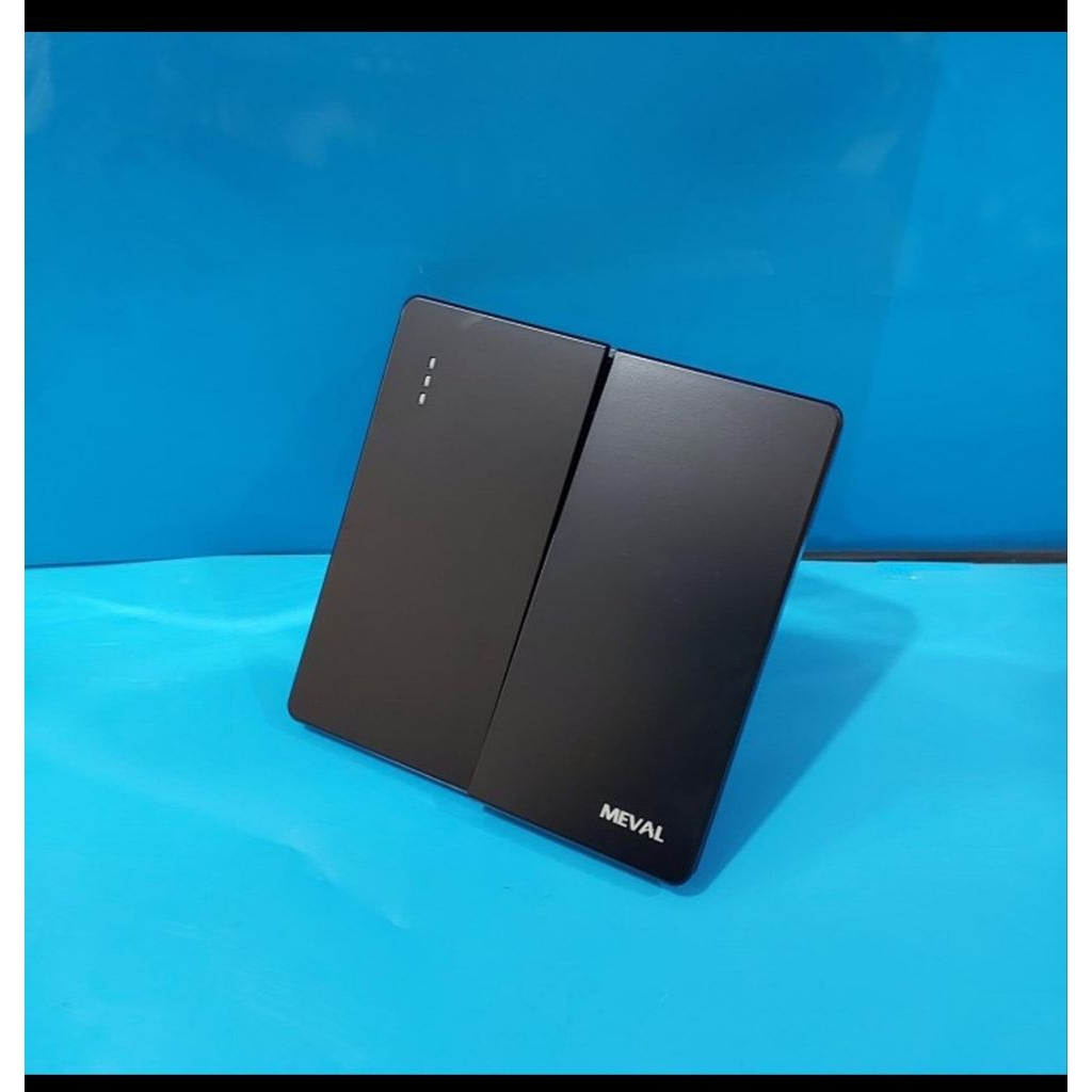 MEVAL saklar 2gang meval black thin matte