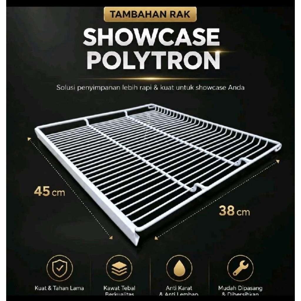 rak showcase polytron / ambalan showcase polytron