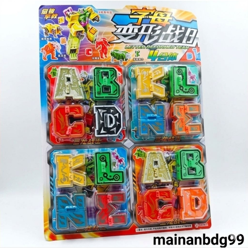 robot huruf ABCDEFGHJIKLMN gabung / mainan robot dinosaurus huruf / robot robotan / mainan edukasi a