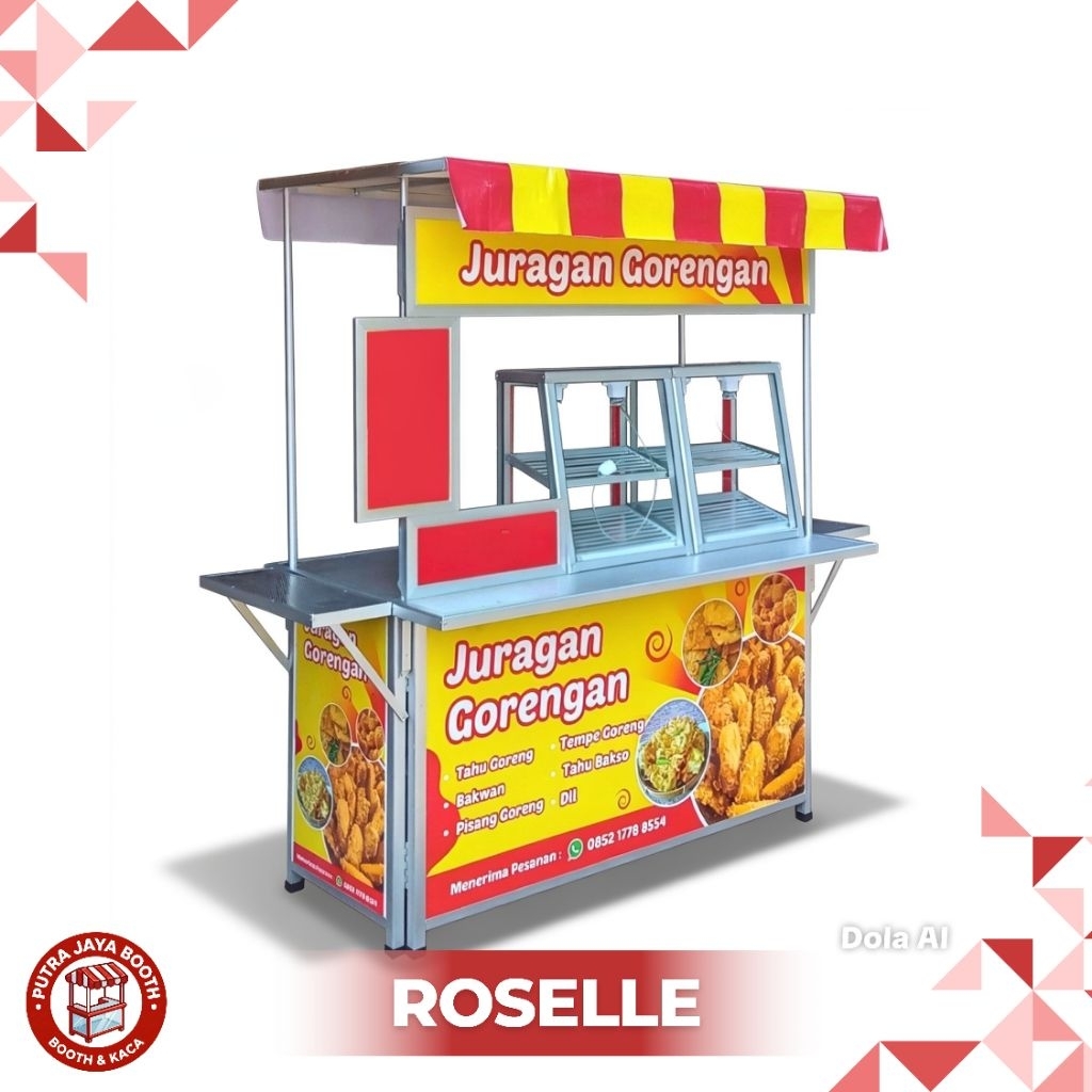 Booth Portable Jumbo + Etalase 2 Pcs + Bergambar