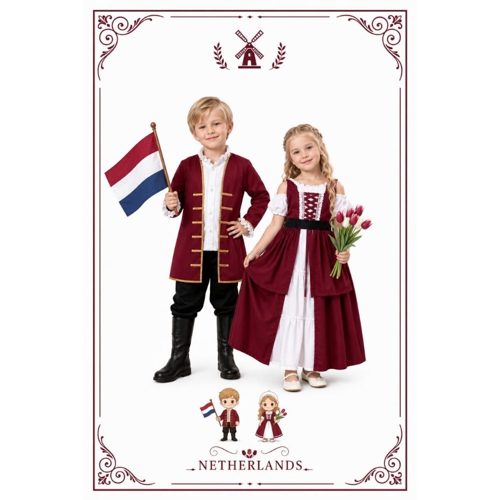 BAJUANAKUNIK / KOSTUM NONI BELANDA / KOSTUM NEGARA BELANDA / DRESS VINTAGE BELANDA / KOSTUM TRADISIO