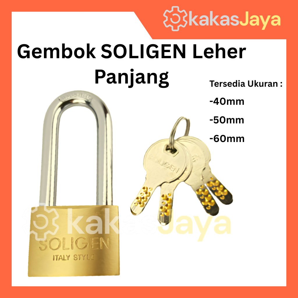 Gembok SOLIGEN Leher Panjang / Gembok Kuningan Soligen / Gembok Pagar