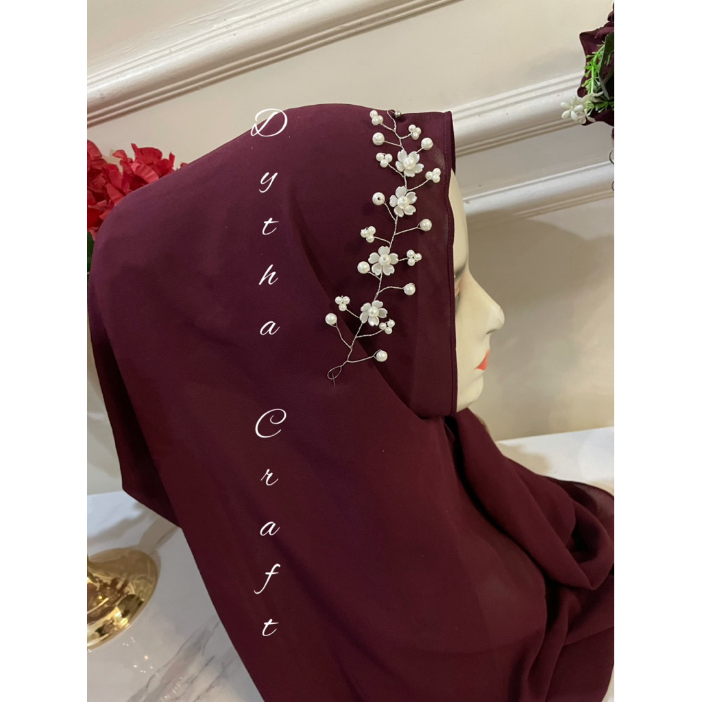 headpiece hijab/aksesories hijab mutiara murah/headpiece mutiara mewah headpiece wisuda