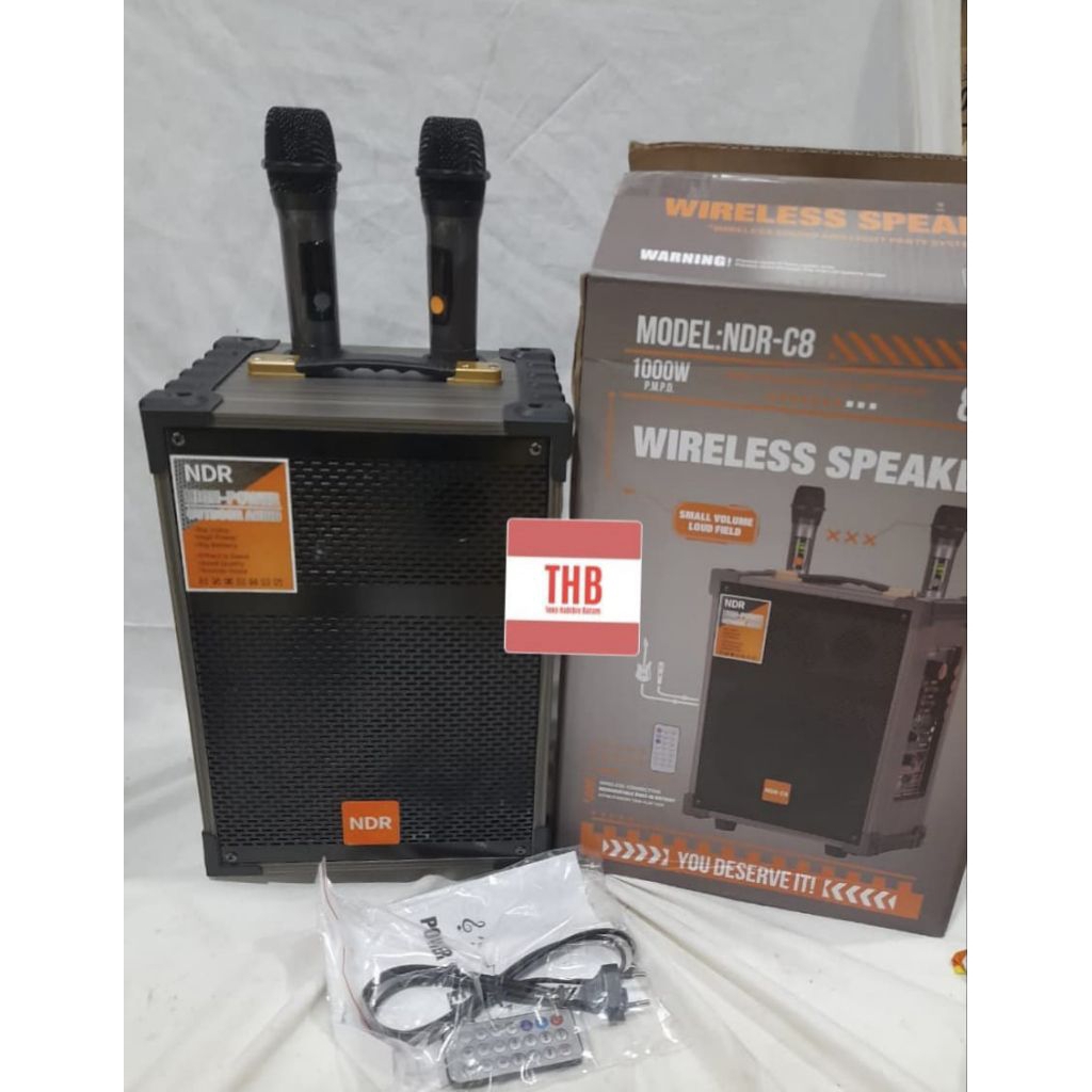 wireless speaker  ndr c8 1000 watt pmpo 8 inchi