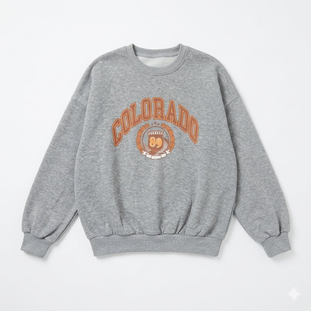 SWEATER CREWNECK UNISEX COLORADO GREY