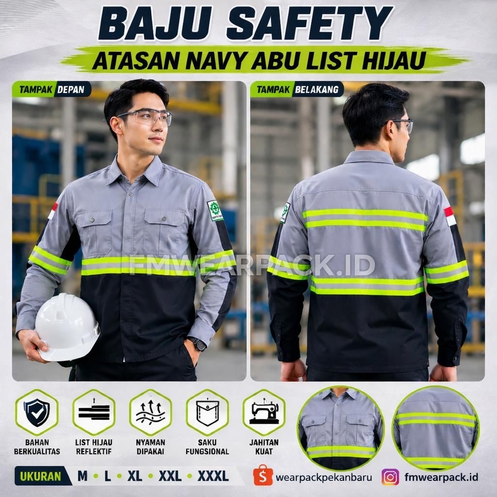 Baju Safety Navy Abu-abu - Baju Safety Tambang