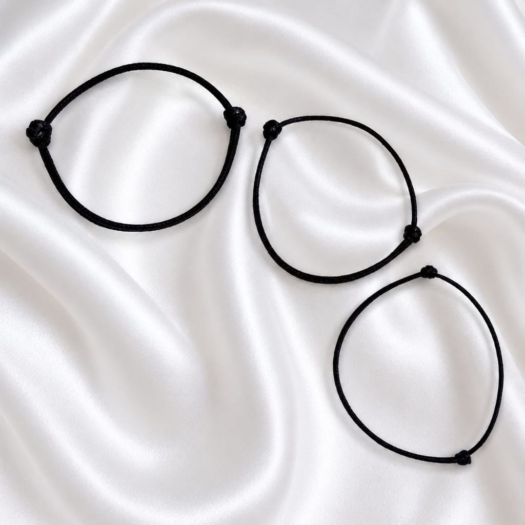 ( Beerrysaa ) Gelang polos hitam | gelang tangan tali korea bracelet