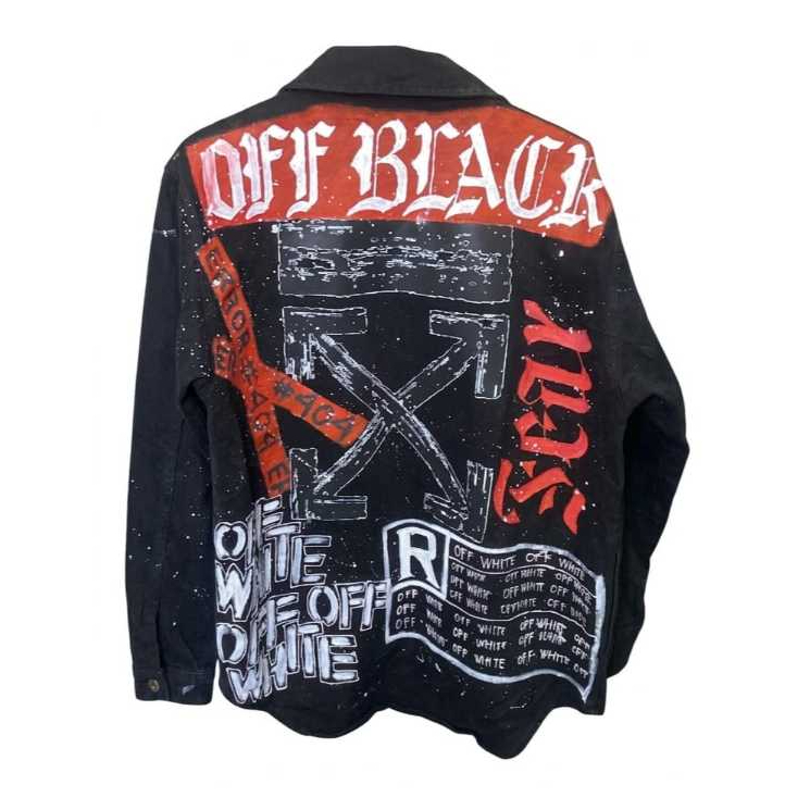 Jaket Denim Hitam OW Off Black Streetwear