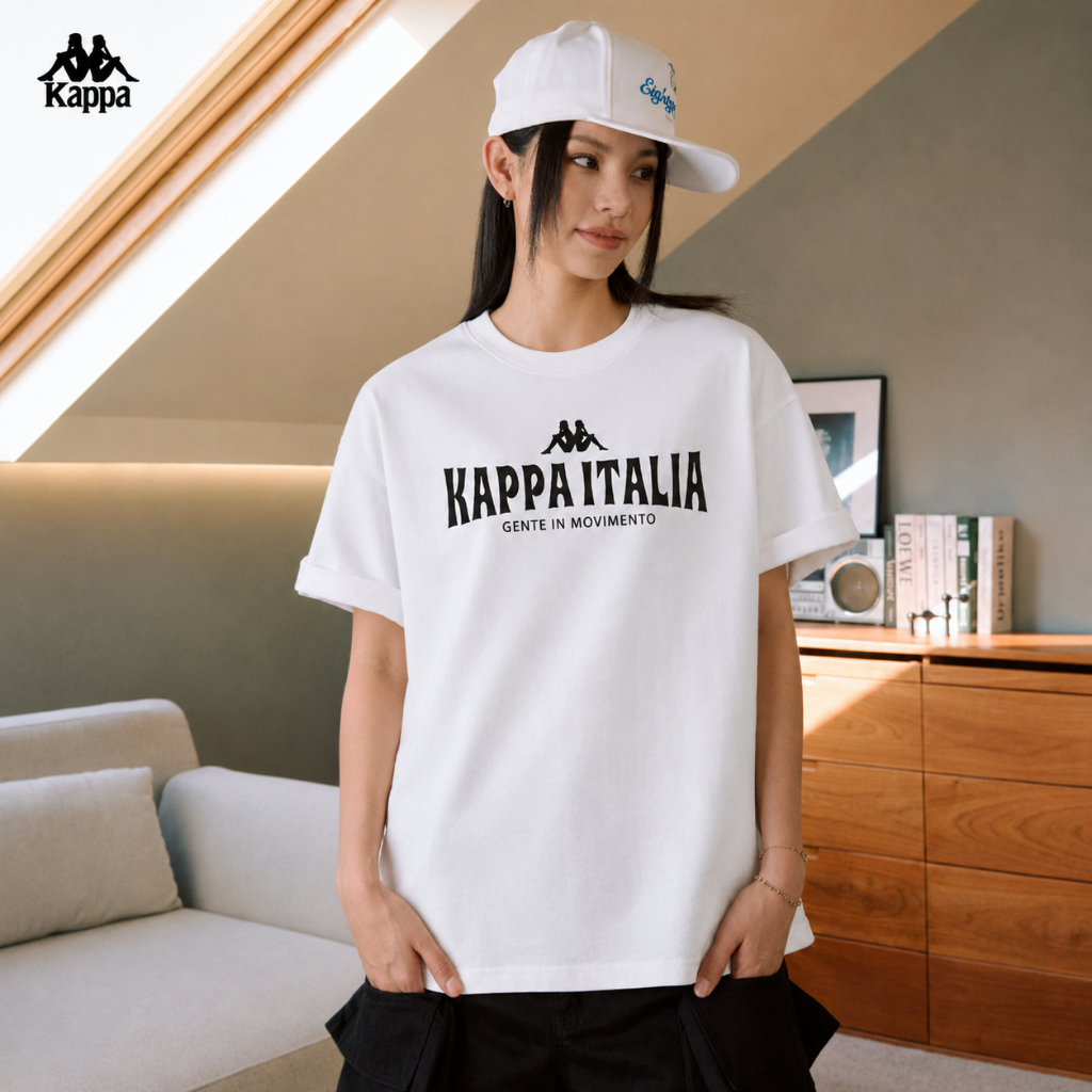 Kappa Kaos Oversize Kappa Italia Gente In Movimento Lengan Pendek Unisex