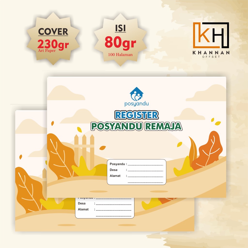 Buku Register Posyandu Remaja F4  | Buku Administrasi Posyandu Remaja | Cetak Cover Full Color