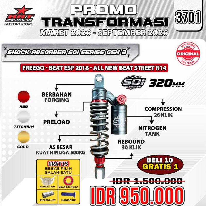 SHOCK SOI GEN 2 FREEGO/BEAT ESP/BEAT STREET 320 MM