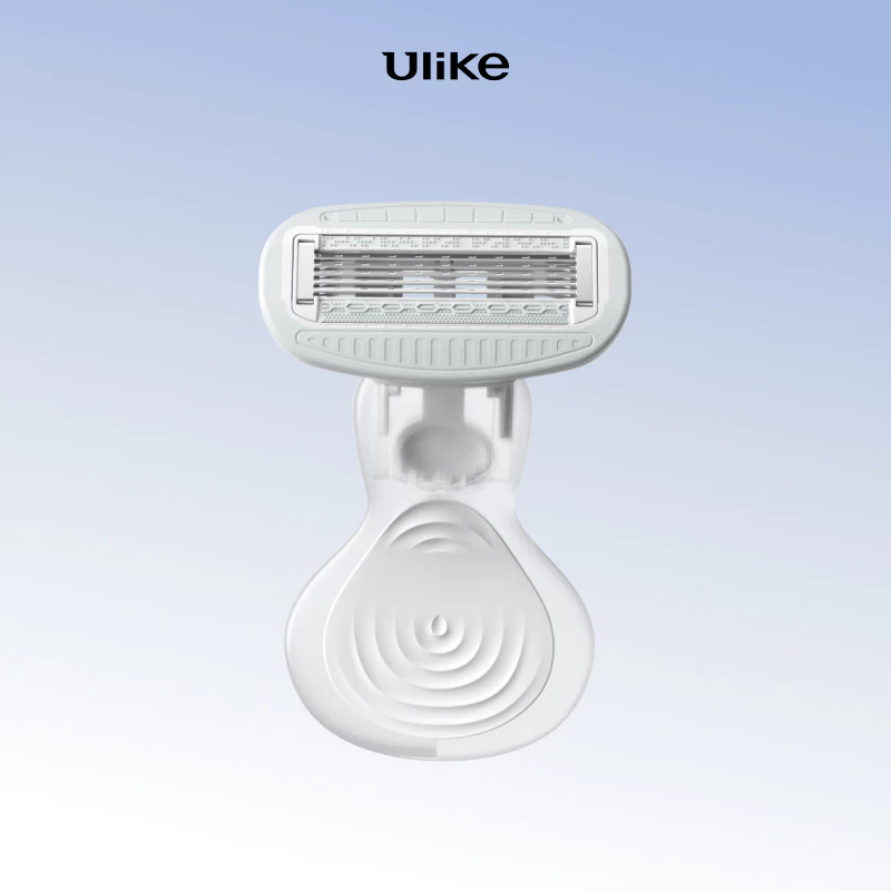 Ulike Pisau Cukur Bulu Manual Ulike dengan Gagang Anti Slip & Pelumas 360°
