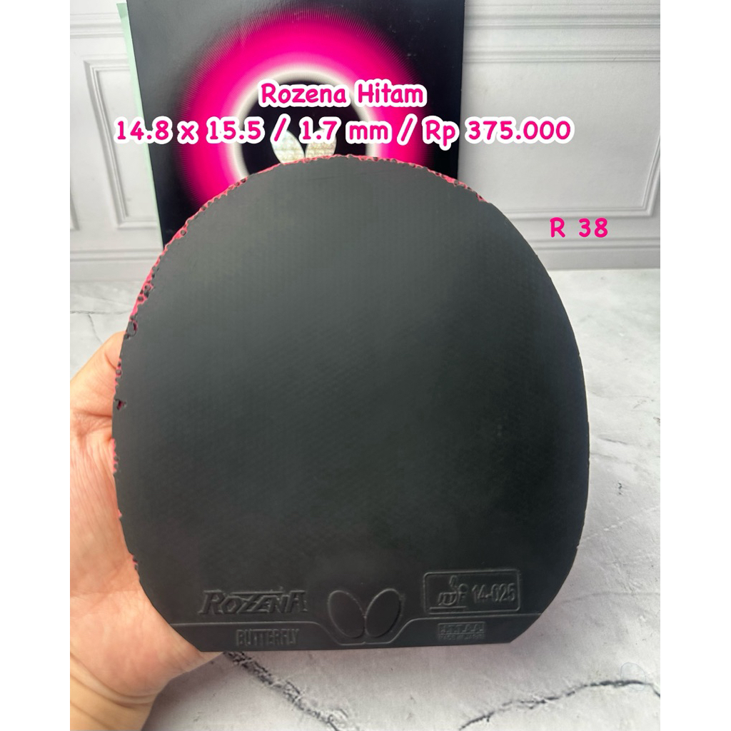 SECOND KARET BET BAT BAD PINGPONG TENIS MEJA ROZENA HITAM