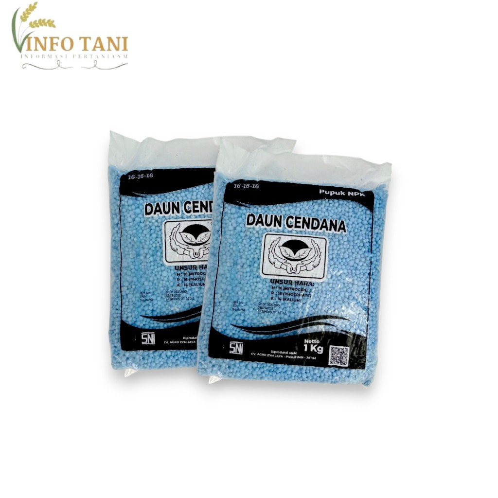 Pupuk NPK Daun Cendana 1kg 16-16-16 Biru