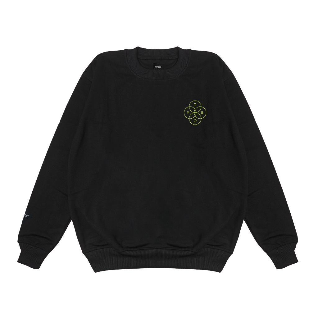 Troy Company Sweater Pria Hitam - Quad Sweater Sweatshirt Crewneck Black SWD 3635