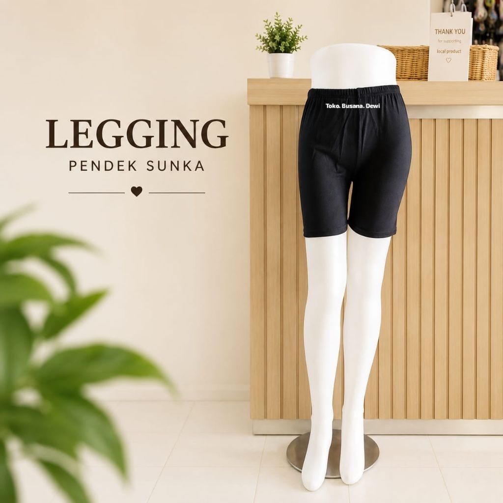 Legging Pendek Super Lembut Premium by Sunka |  Leging Celana Panjang Wanita Dewasa Remaja L - xxxl 