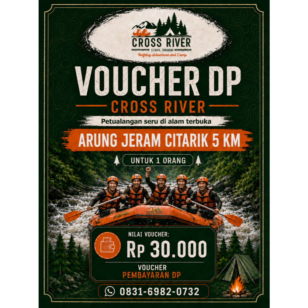 Arung Jeram Citarik 5 KM Sukabumi | Voucher Rafting + Makan + Guide + Asuransi