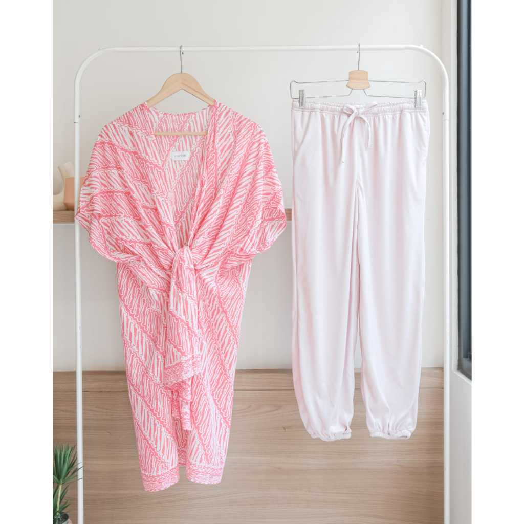 SET OUTER RILEY OUTER BATIK KAIN IKAT WANITA OUTER RILEY OUTER BATIK MODERN OUTER OVERSIZE CELANA PA