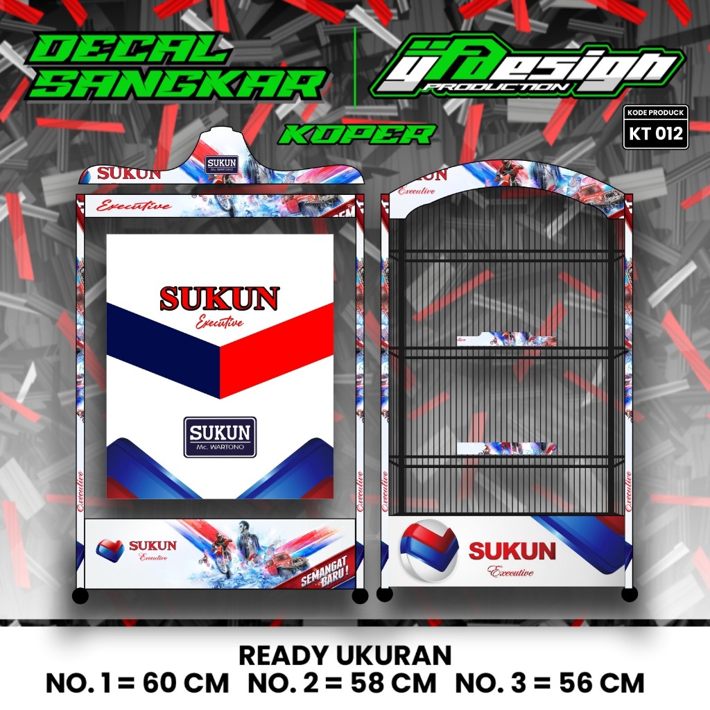 Stiker Decal Sangkar Burung Model Terbaru Motif Sukun Executive