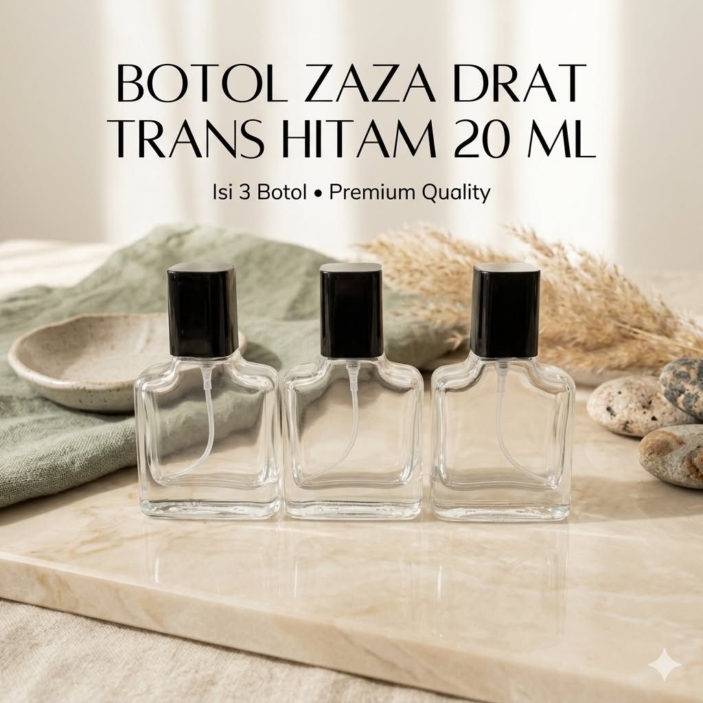 BOTOL ZAZA DRAT TRANS HITAM 20 ML
