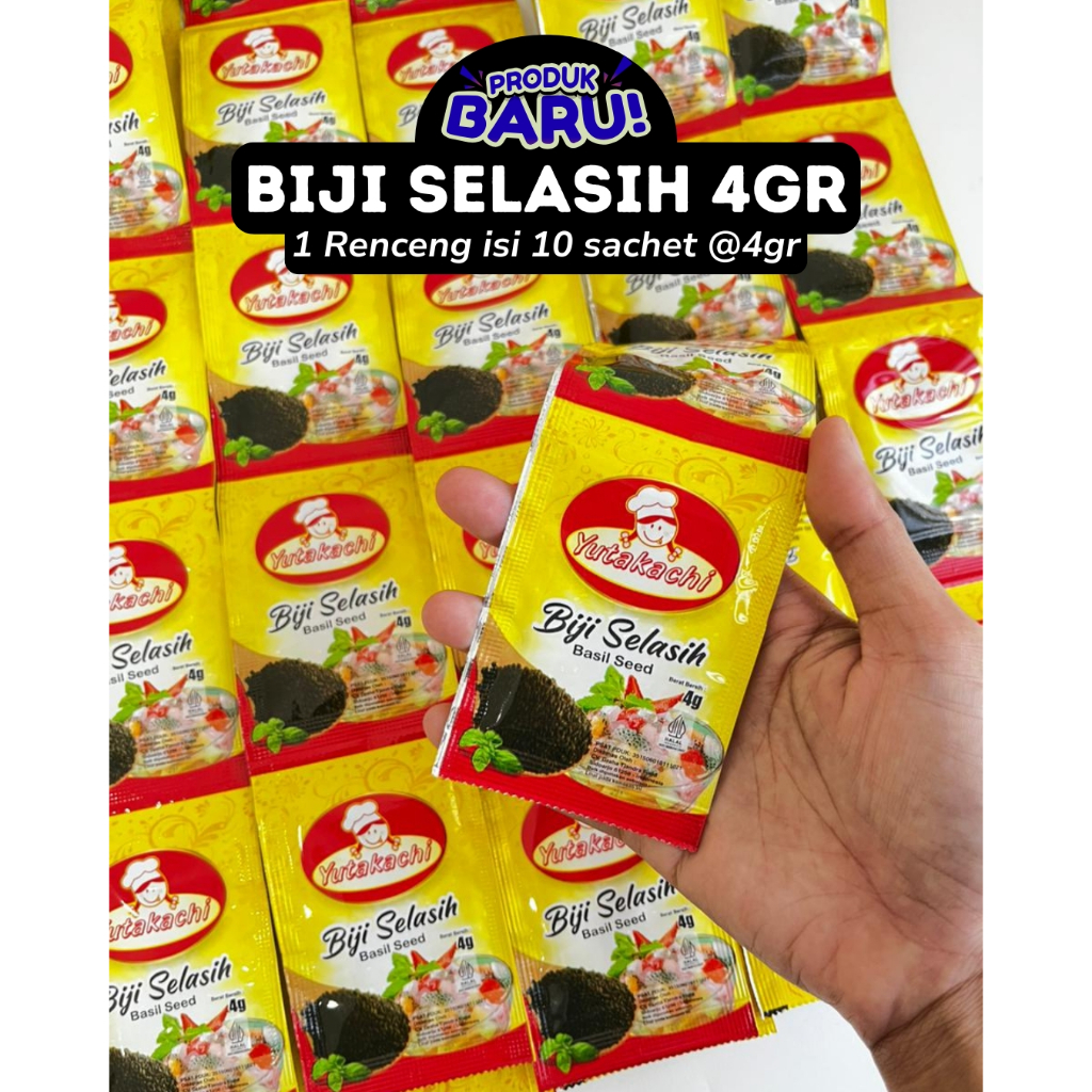 (Renteng) Biji Selasih Sachet 4gr Yutakachi