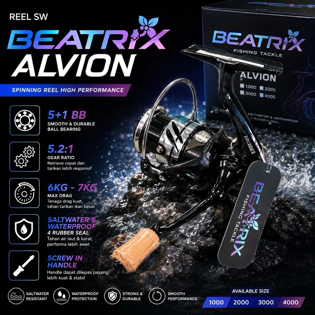 TERLARIS reel SW beatrix alvion power handle