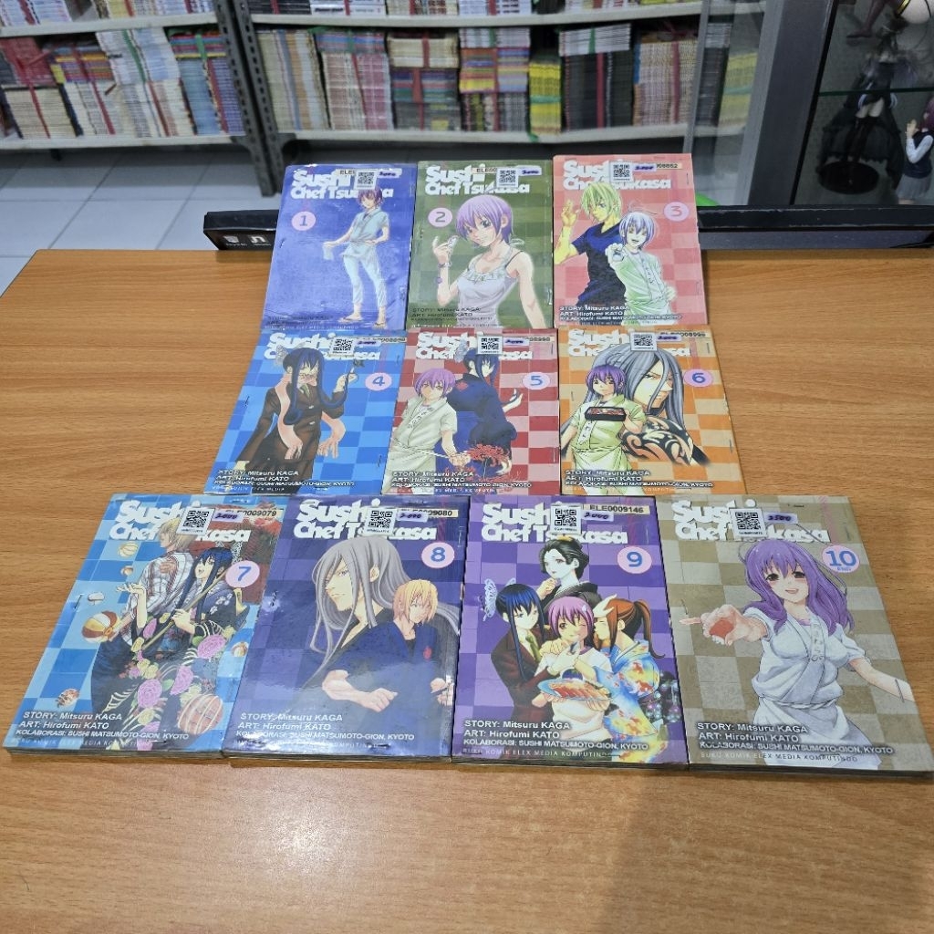 Bundle Komik Sushi Chef Tsukasa Volume 1-10 Preloved