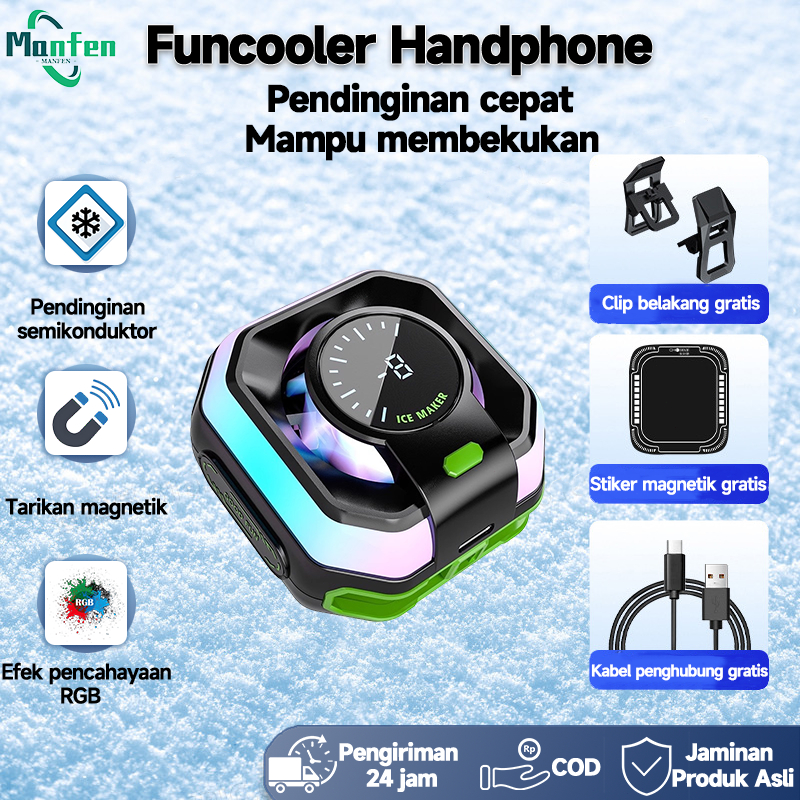 Fan Cooler Radiator Pendingin HP  fan cooler hp super dingin Handphone Gaming Fan Pendingin RGB fan 