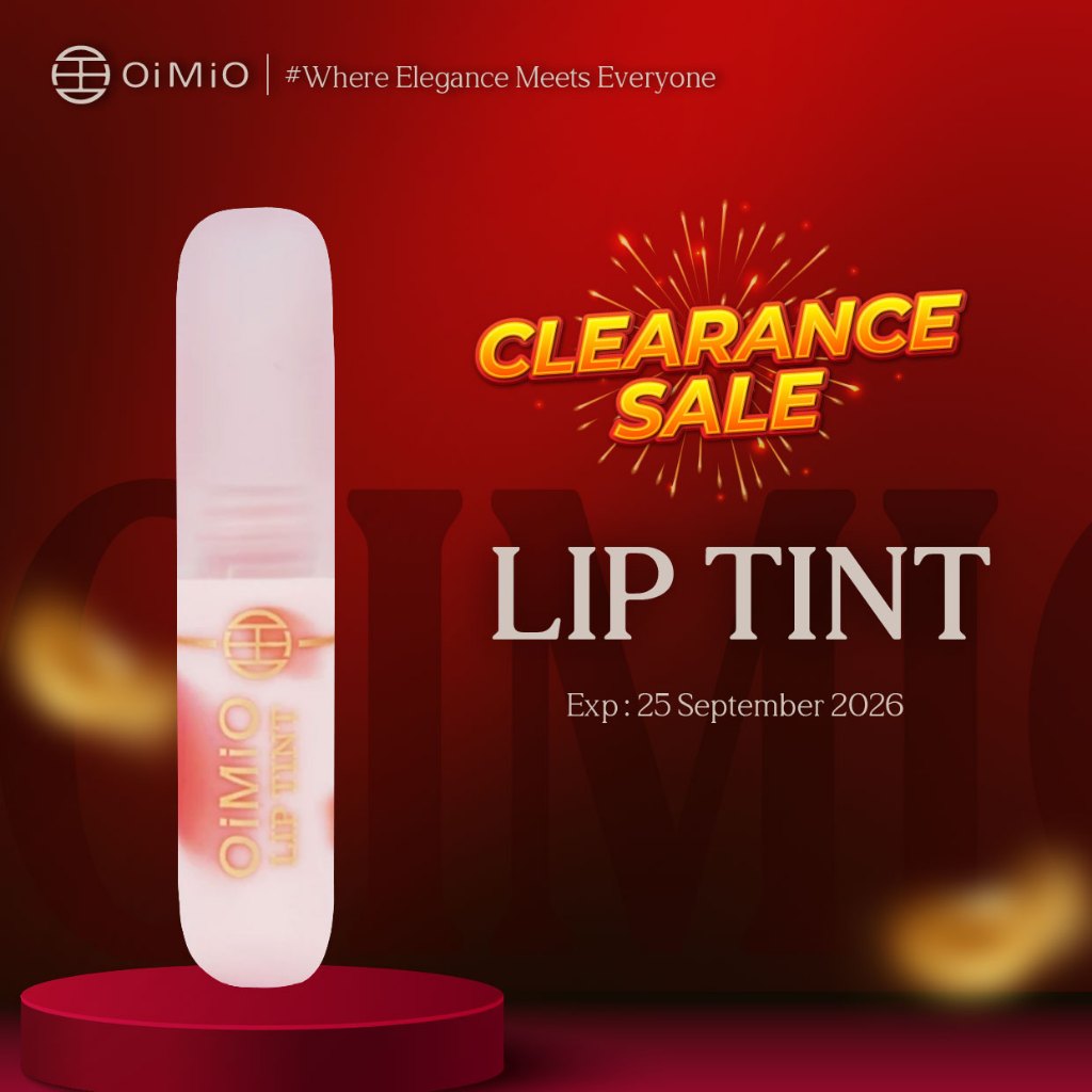 CLEARANCE - OiMiO Lip Tint Waterproof 6 Pilihan Warna Super Pigmented Tahan Lama Untuk Bibir Kering 
