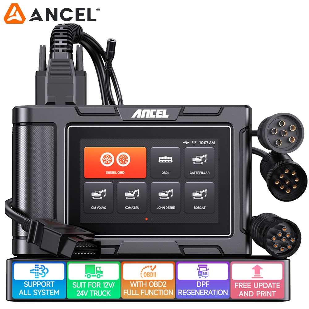 ANCEL HD3200 Pro OBD2 Scanner Truck Pemindai Truk Diesel DPF Regenerasi Reset Oli 12V 24V Kompatibel