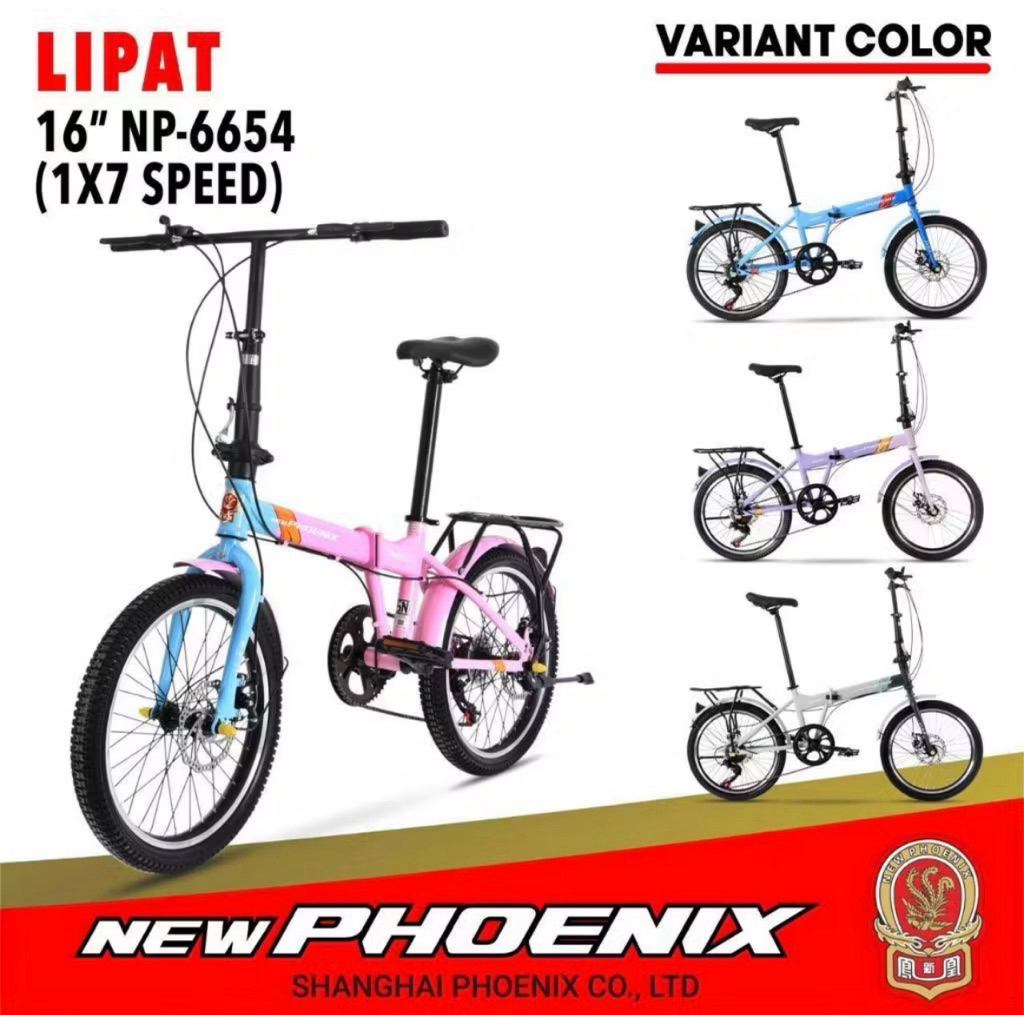 Sepeda Lipat 16 & 20 Inch New Phoenix NP 6654 1 x 7 Speed Terbaru BY Pacific SNI