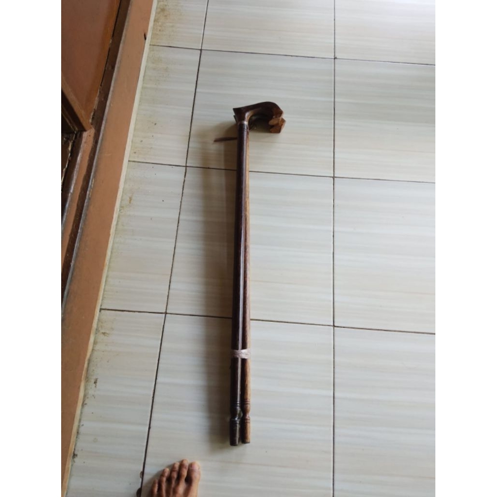 Tongkat kayu aren ruyung 85 cm/tongkat jalan kayu ruyung/itek