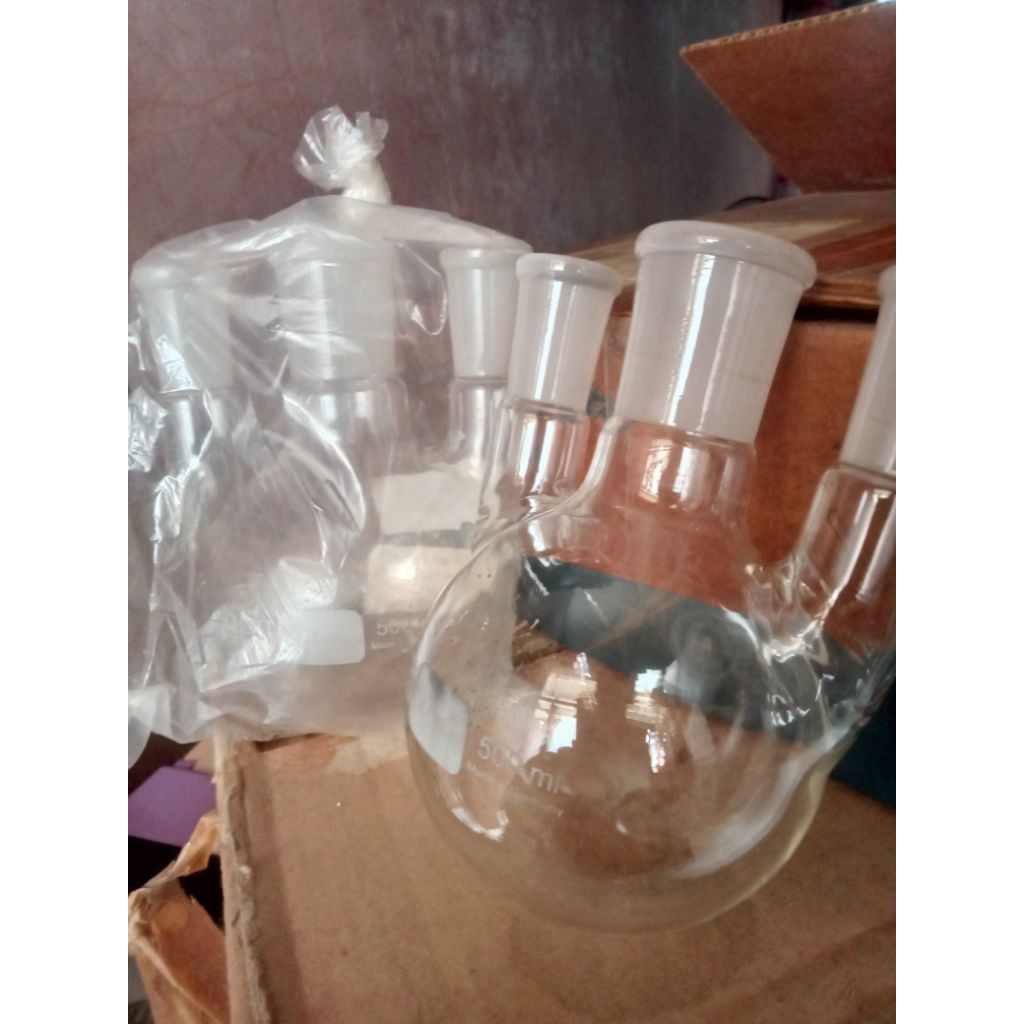 LABU ALAS BULAT 3 LEHER 500 mL – BOROSILICATE GLASS