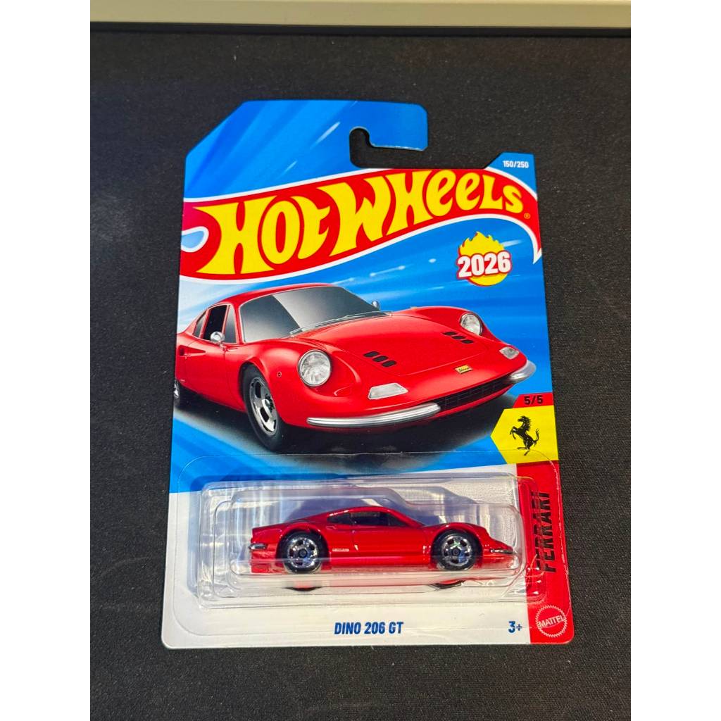 Hot Wheels - Ferrari - Dino 206 GT (merah) - Hotwheels - Hot wheel - diecast skala 1 64