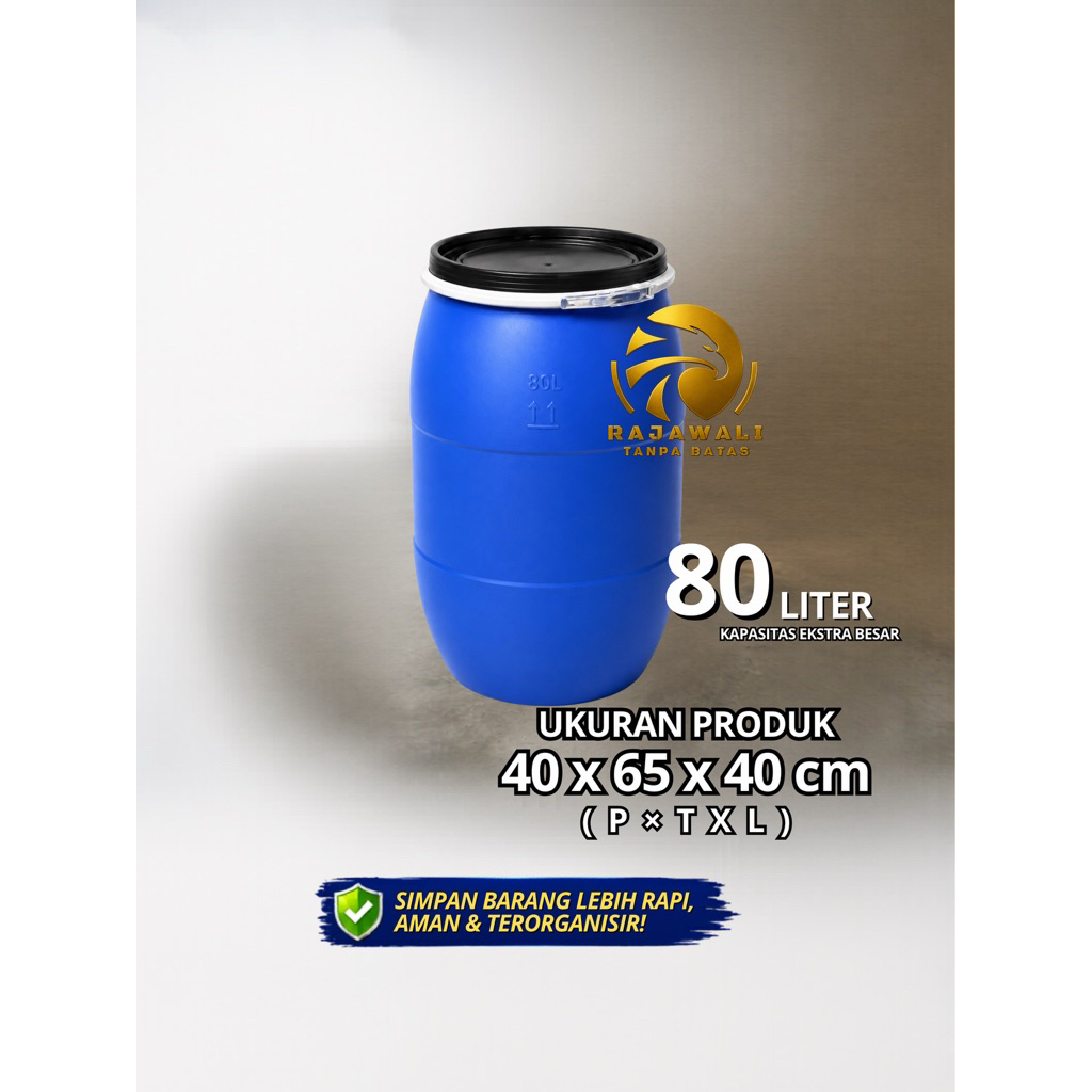 Drum Plastik Kapisitas 80 liter Bekas
