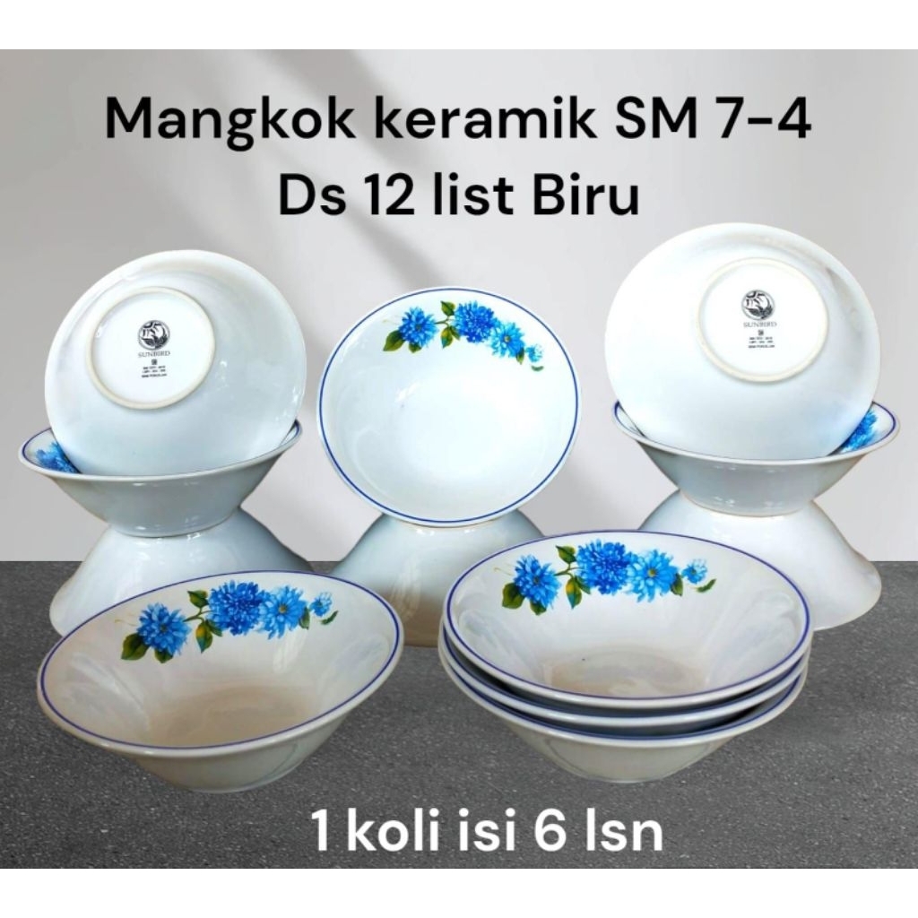 MANGKOK BUNGA BIRU /LUSIN