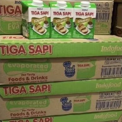 Susu Evaporasi Tiga Sapi 1 Karton/Dus 12 x 500g