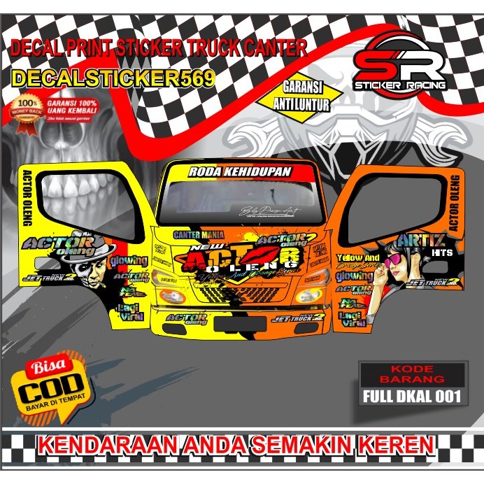 STIKER TRUCK CANTER FULL KABIN BISA CUSTOM BEBAS