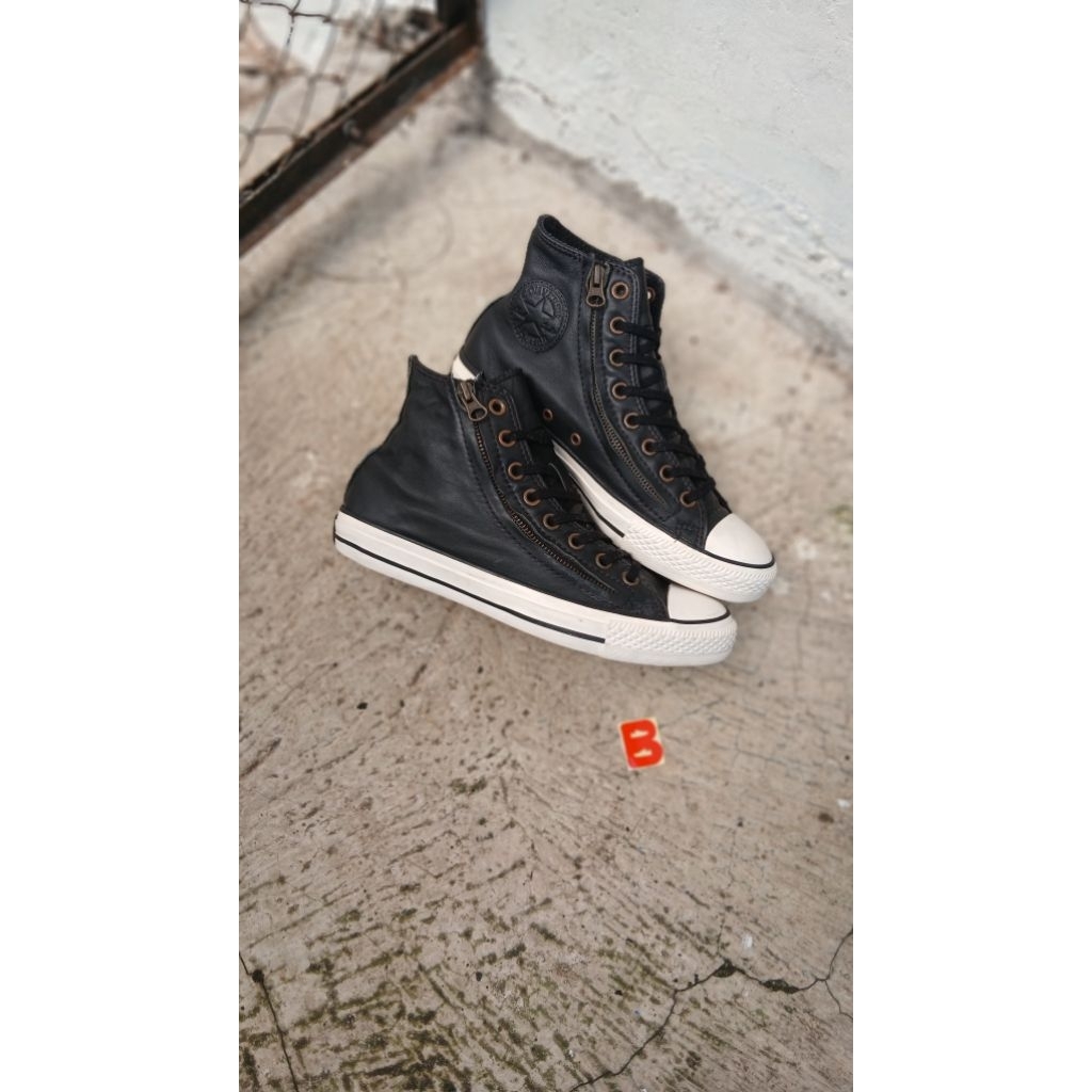 converse double zip leather