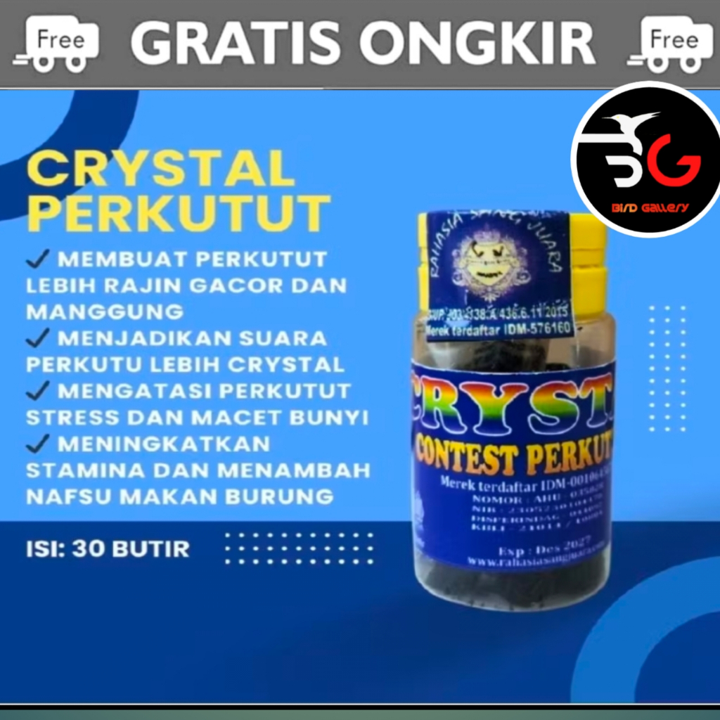 CRYSTAL PERKUTUT PIL PERKUTUT CRYSTAL UNTUK GANTANGAN  PIL PERKUTUT  GACOR RSJ