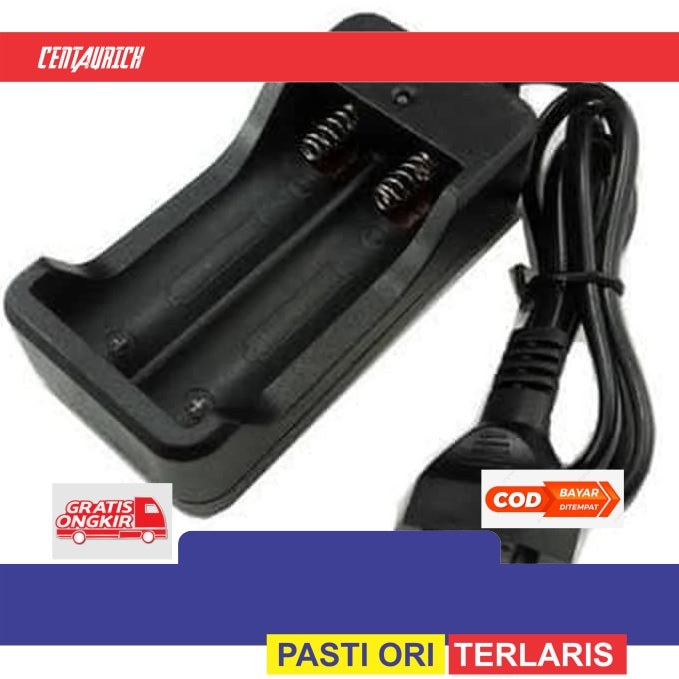 Charger Baterai 18650 2 Slot Praktis – Cocok untuk Senter LED, Kipas Mini, Laser Pointer