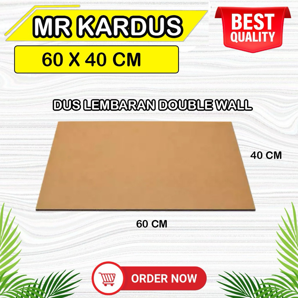 kardus lembaran 60x40 cm double wall