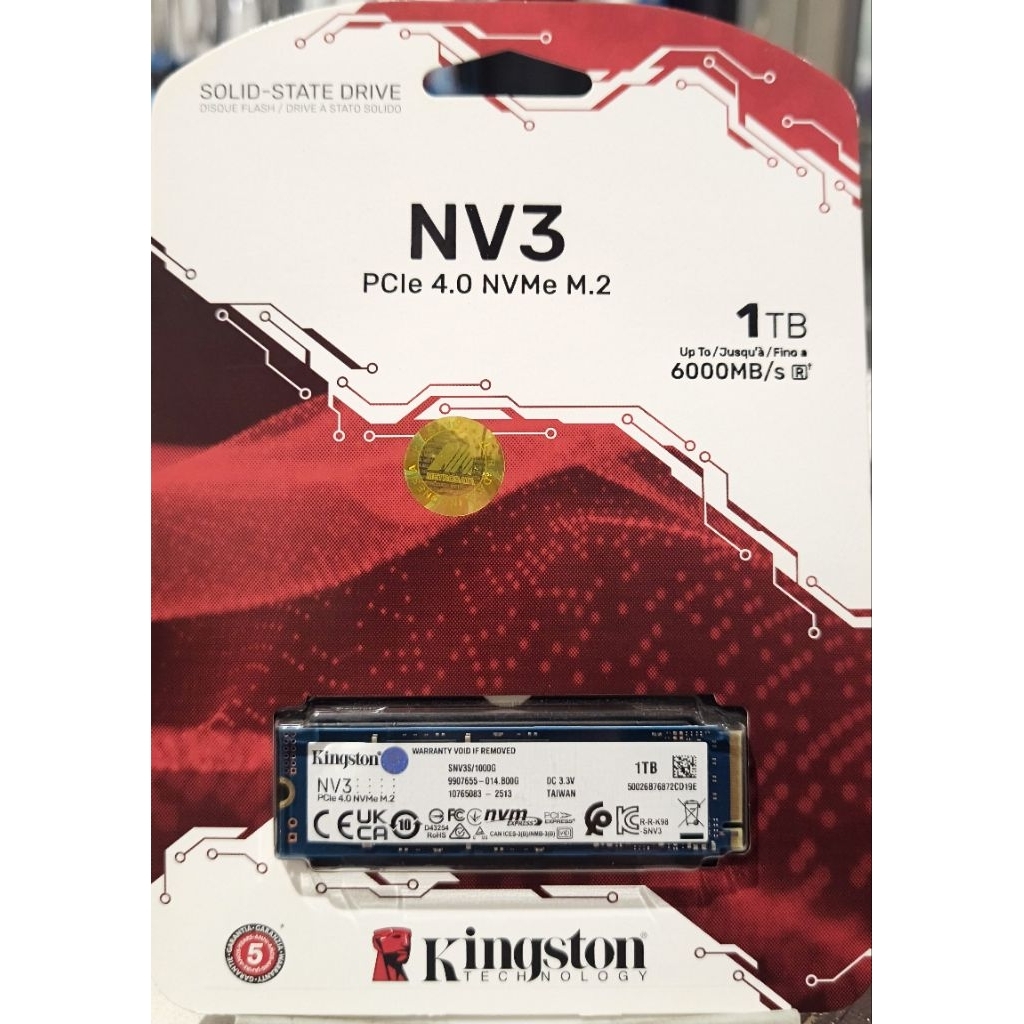 SSD NVMe Kingston NV3 2280 PCIe Gen 4 1TB Garansi Resmi