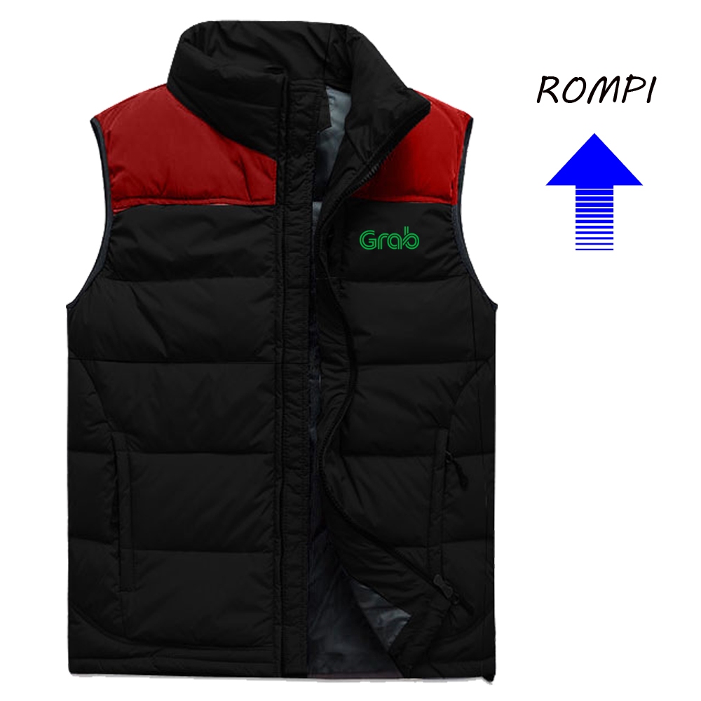 Rompi Grab Driver Ziper Depan Kuat - Rompi Kerja Driver Gojek Grab