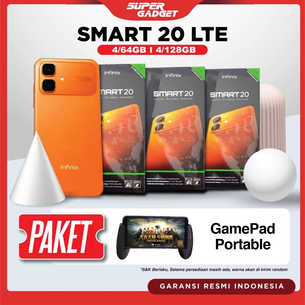 Infinix Smart 20 4/64 4/128 GB 64GB 128GB HP Gaming Smartphone Android